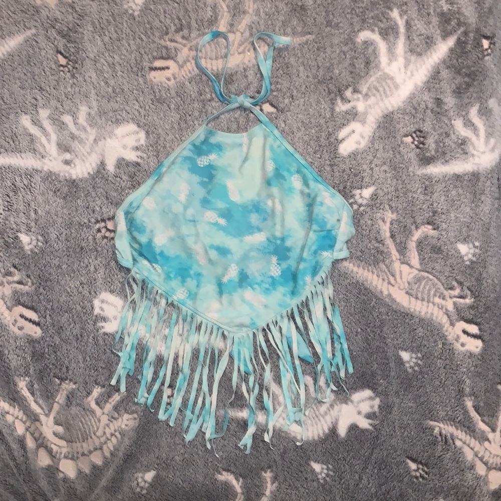 Teal Pineapple Bathing Suit Top